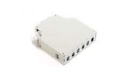 DIN rail glasvezelbox - Leeg - Geschikt voor 6 SC-simplex adapters